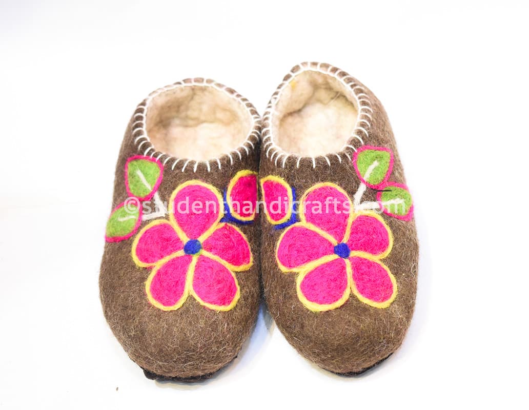 Felt Flower Needling Slippers - 2