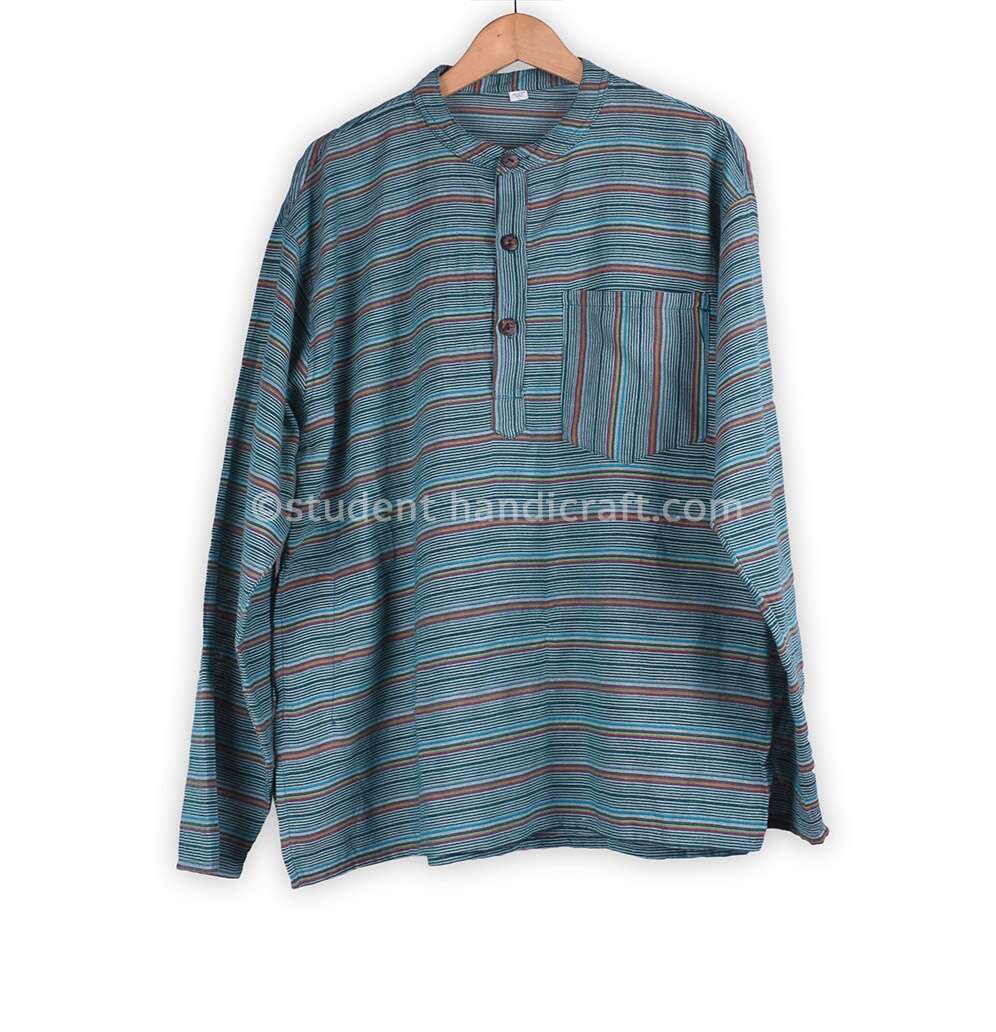 Cotton Khadar Stripe Kurtha