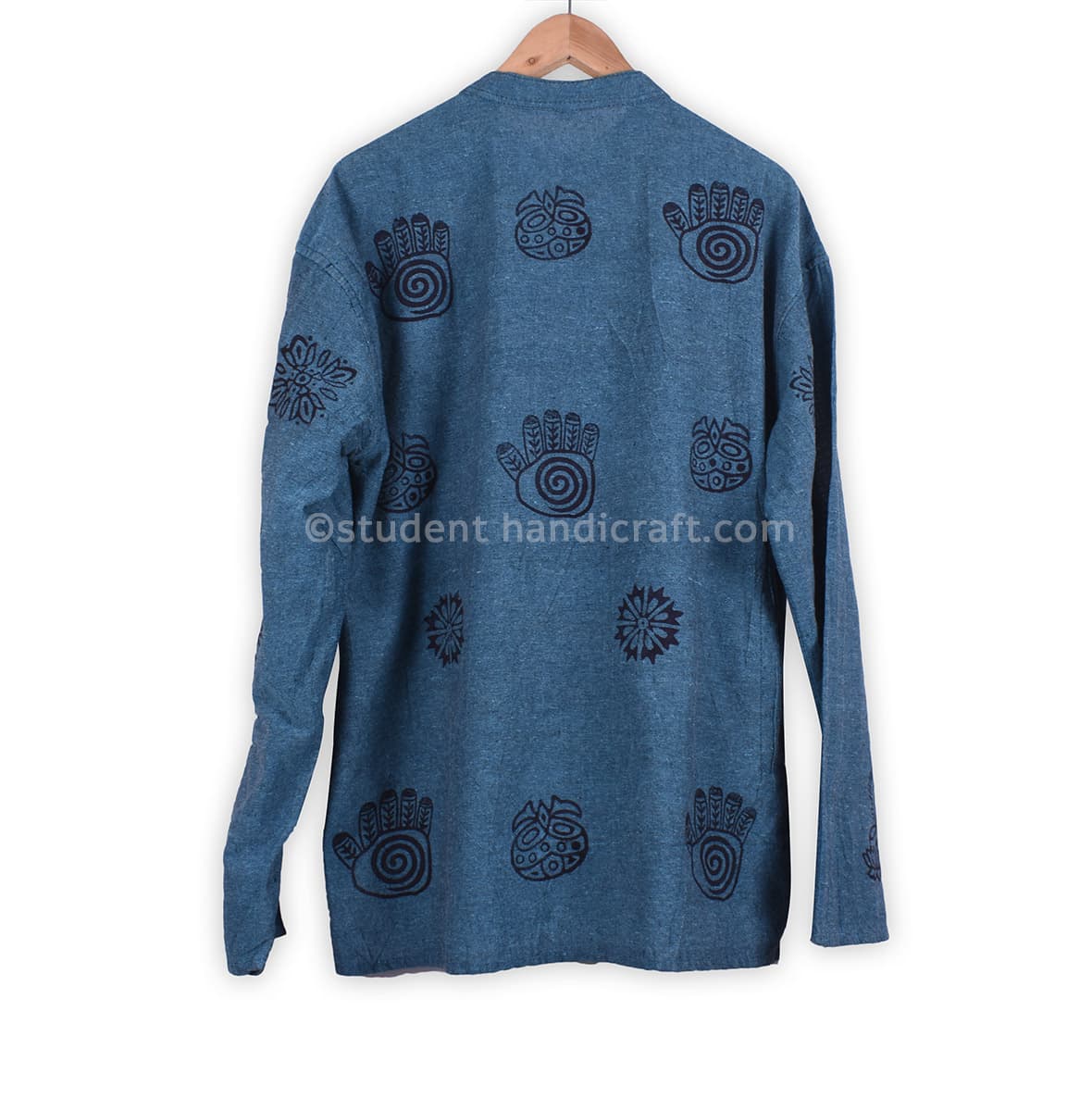 Cotton  Block Print Coconut Skin button Shirt - 2