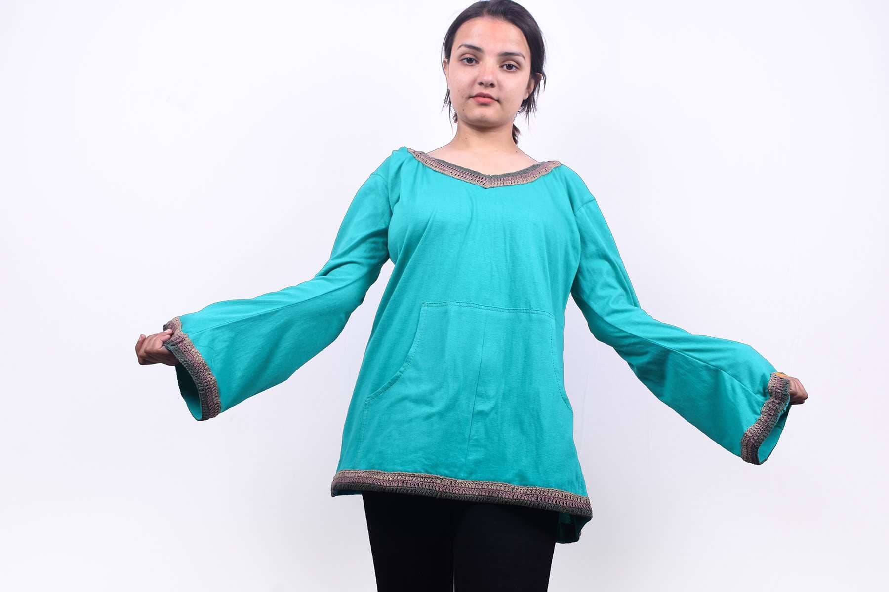 Blue Color Cotton Top