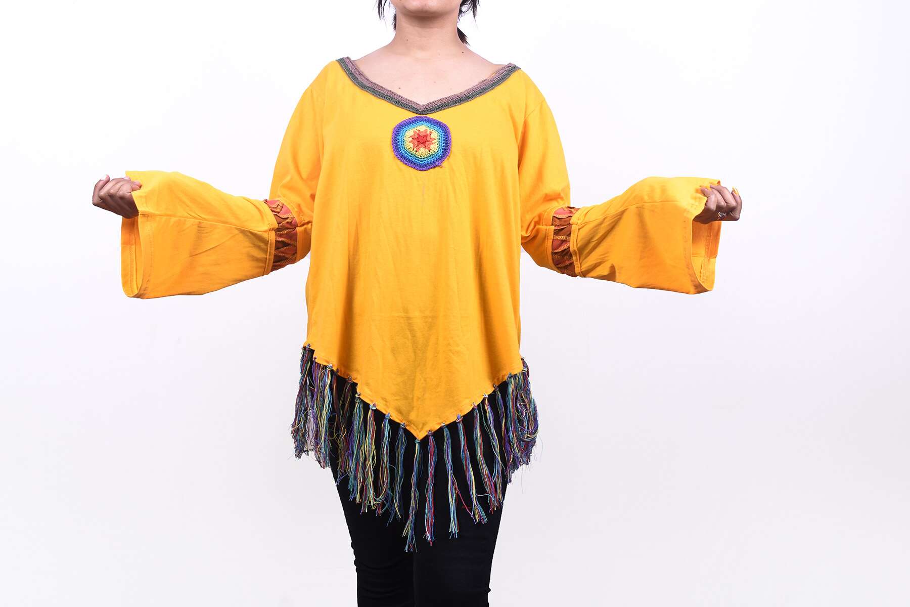 Unique Yellow Cotton Tops