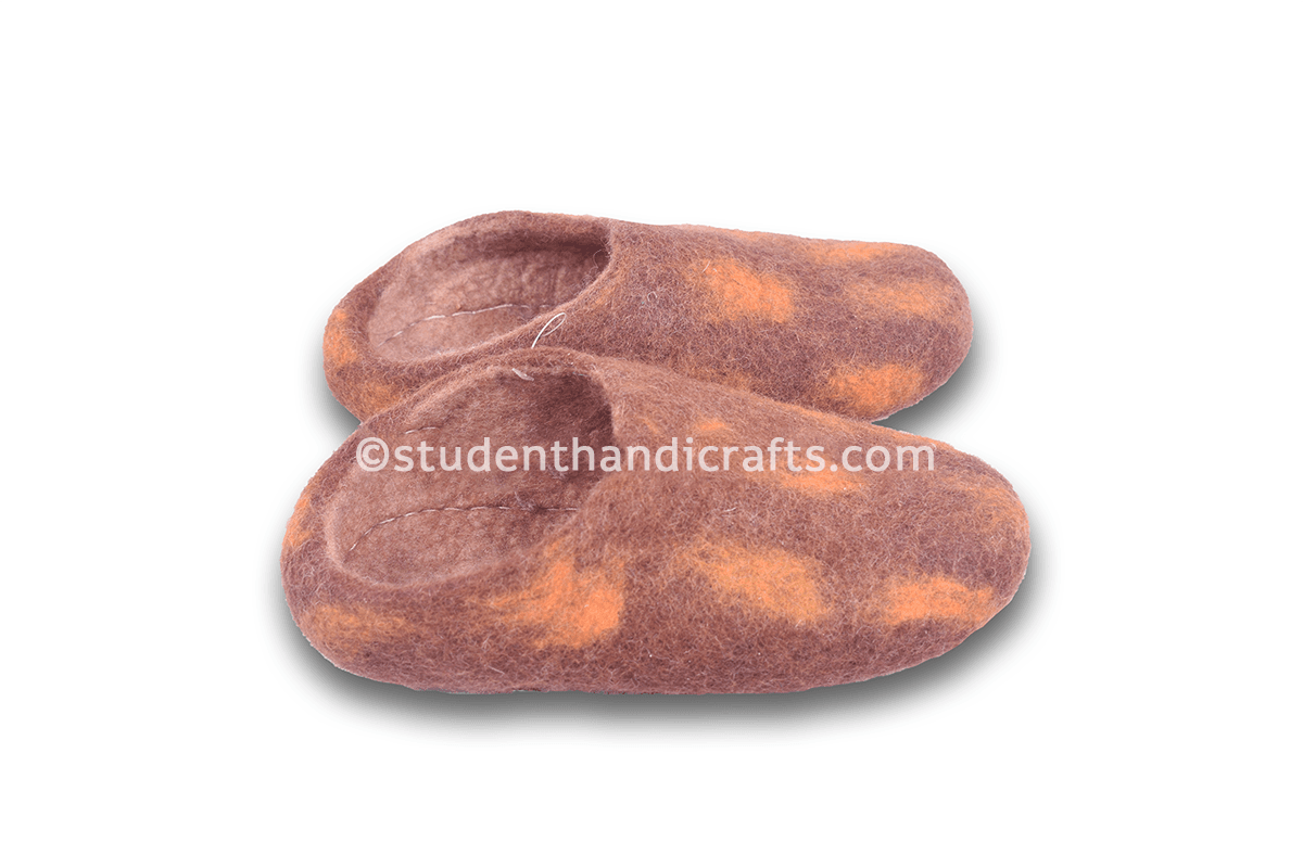 Felt Brown Woolen  Shoes - 2
