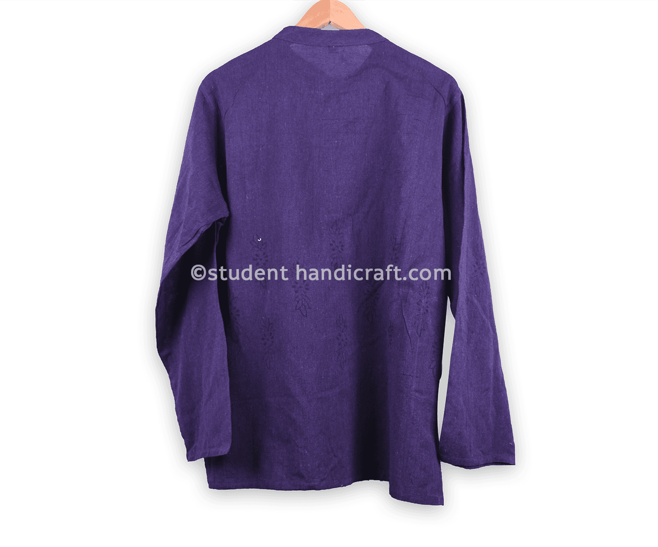 Cotton Gentel Purple  3 Botton Kurtha - 2