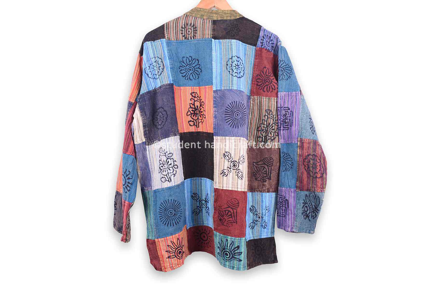 Cotton  Block Print Patch Stone Washed  Kurtha - 2