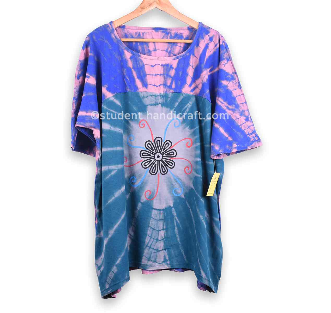 Soft Cotton Artistic Tie Die Kurtha