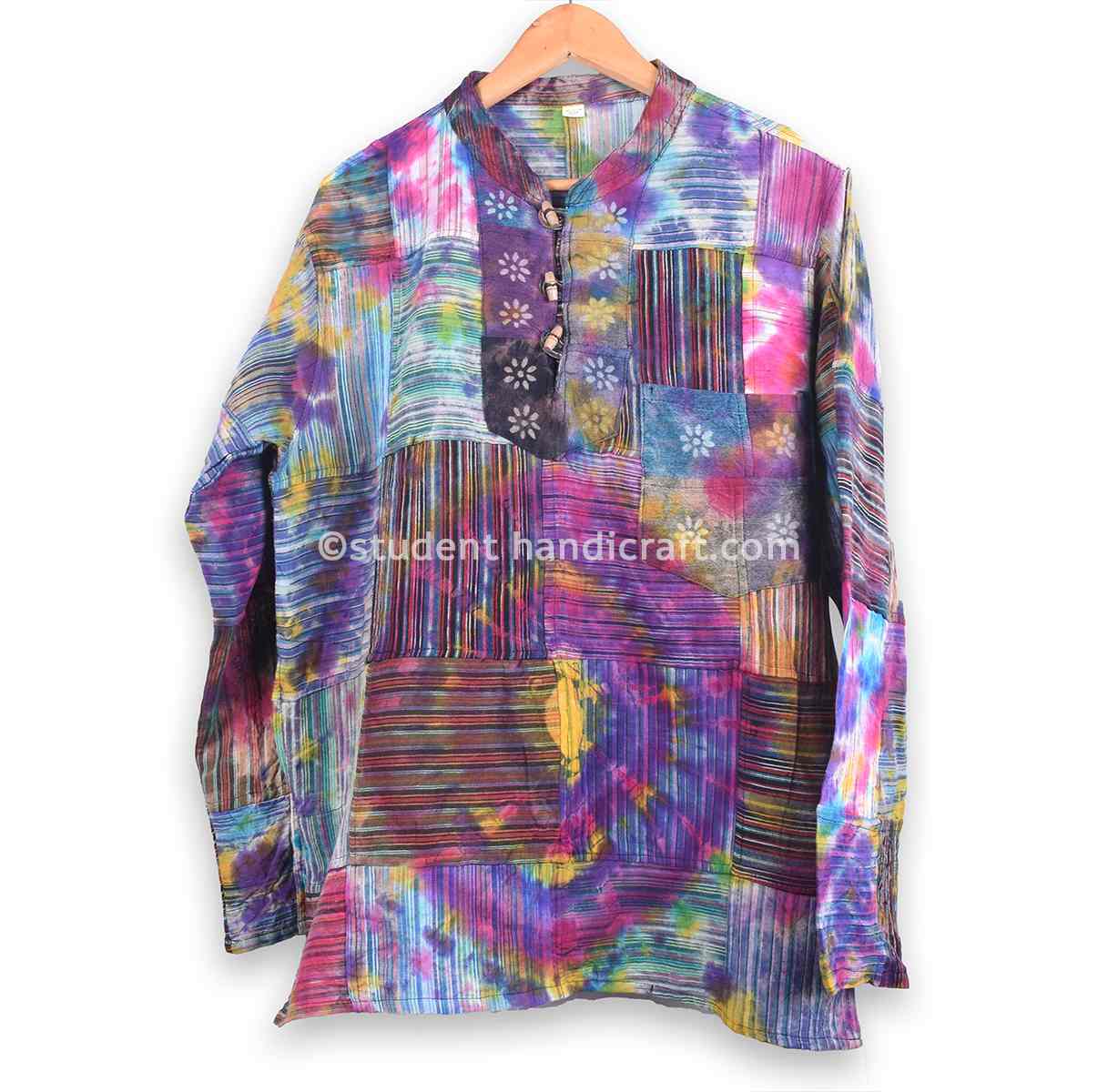 Pure Cotton Dramatic Tiedie Patch Kurtha