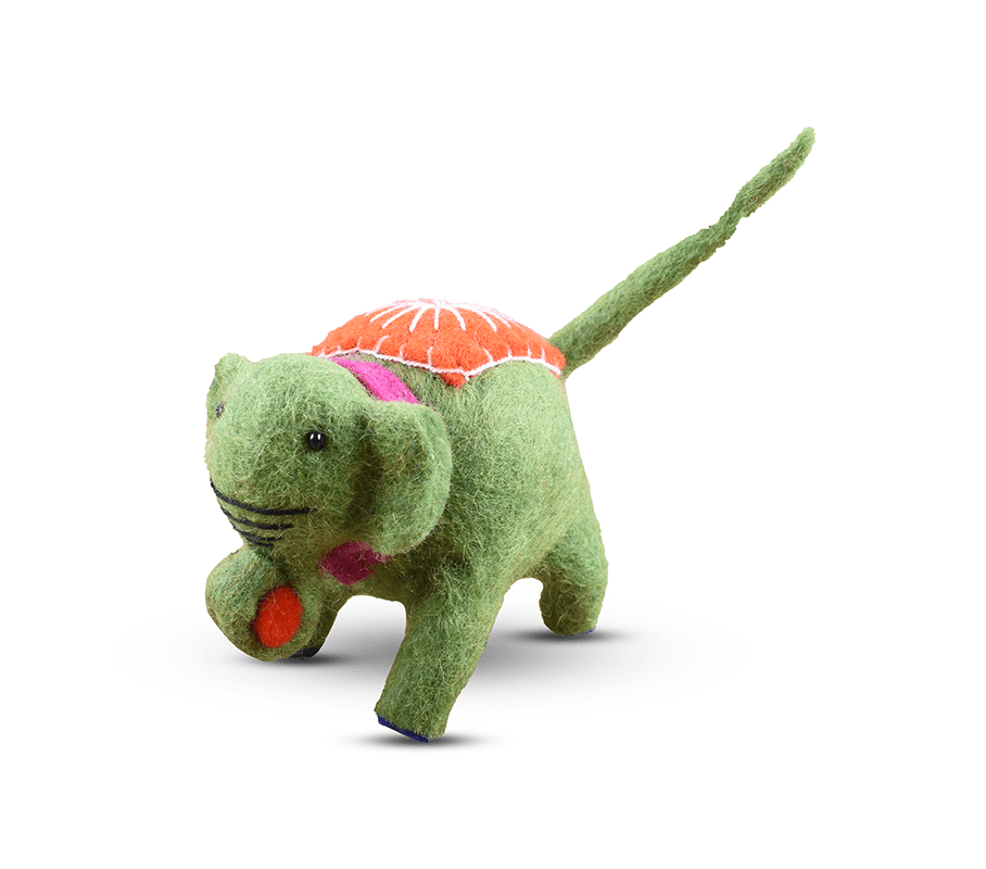 Felt Elephant Design Key Ring - 2