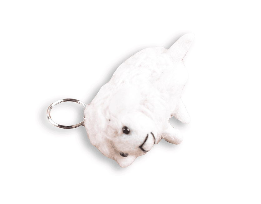 Felt Sheep Design Key Ring
