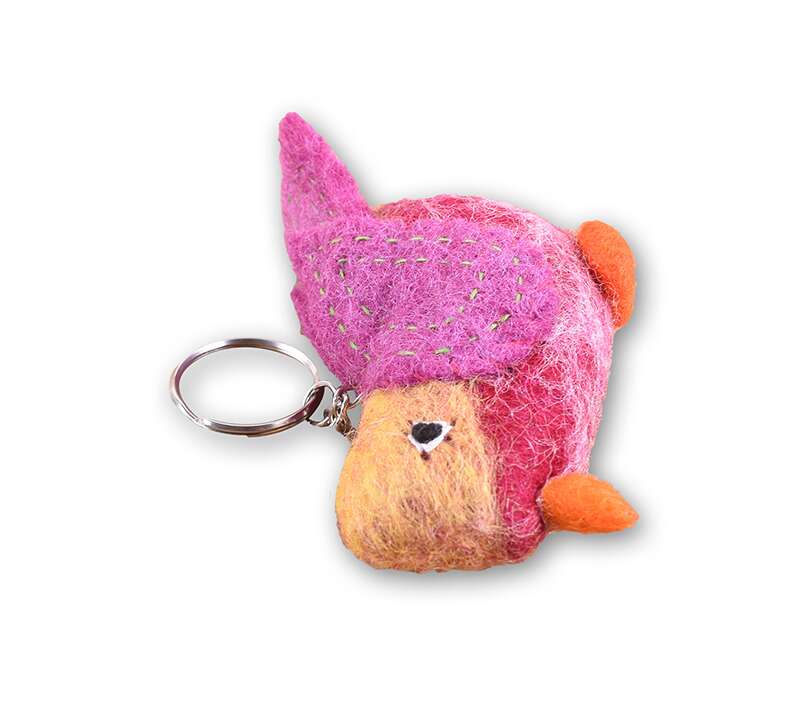 Felt Bird Design Key Ring