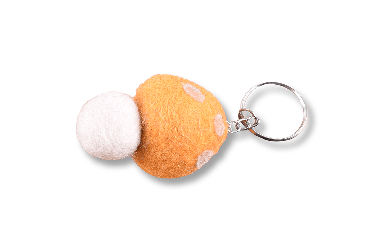 Felt Mushroom Key Ring