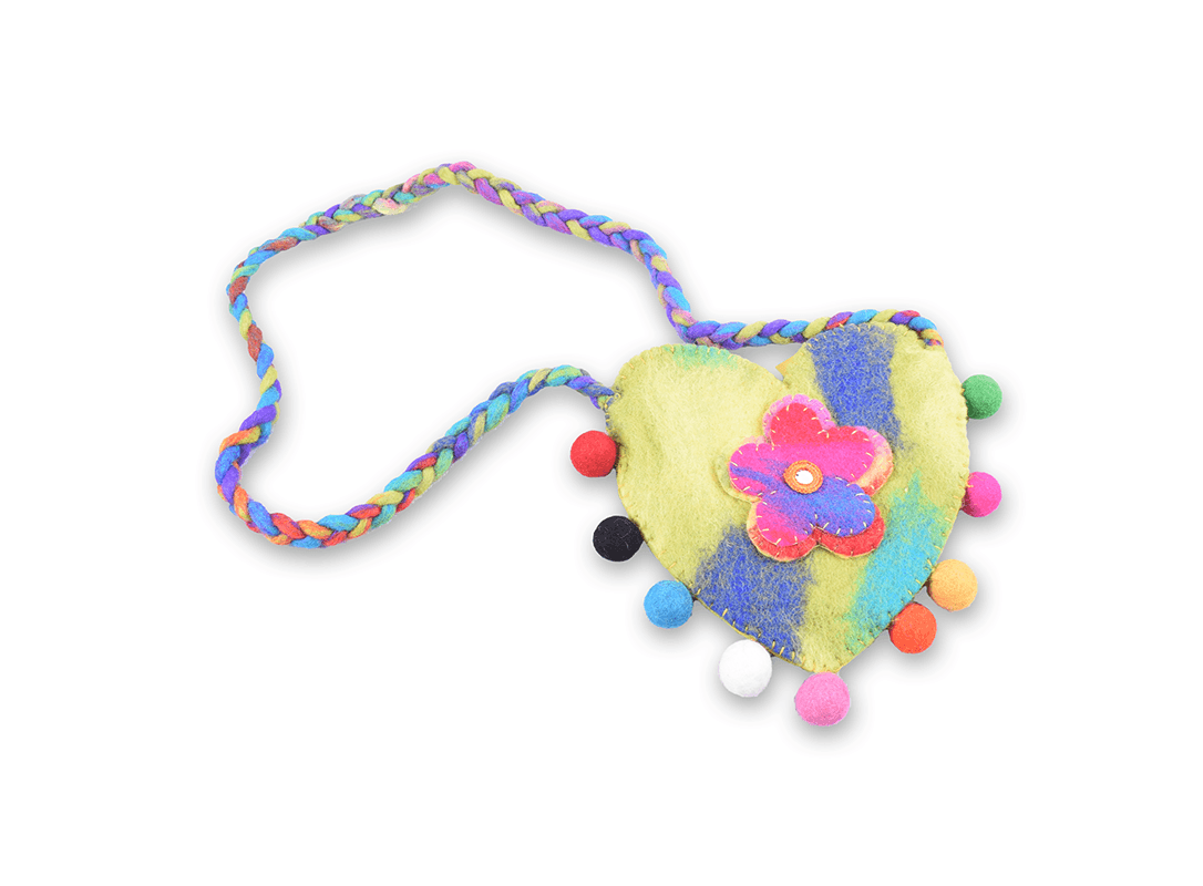 Felt Heart Love Stripe Bag