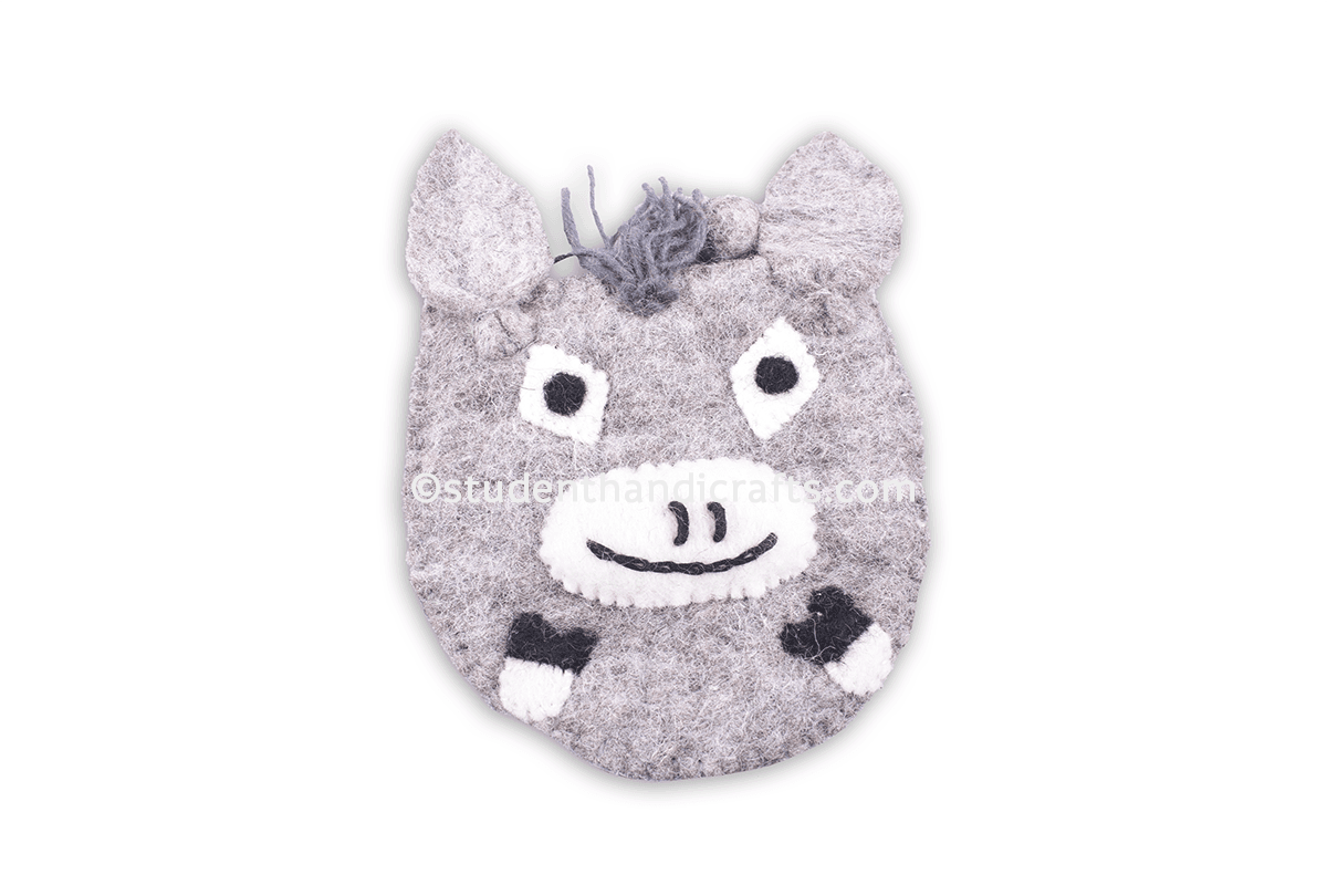 Felt Donkey Face Purse