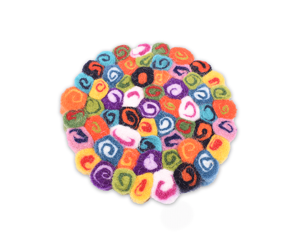 Woolen Felt Spiral Tea Coaster