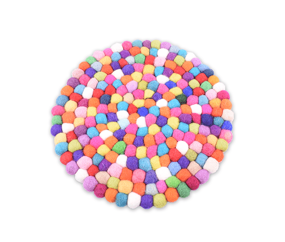 Felt Round Multicolor Mat