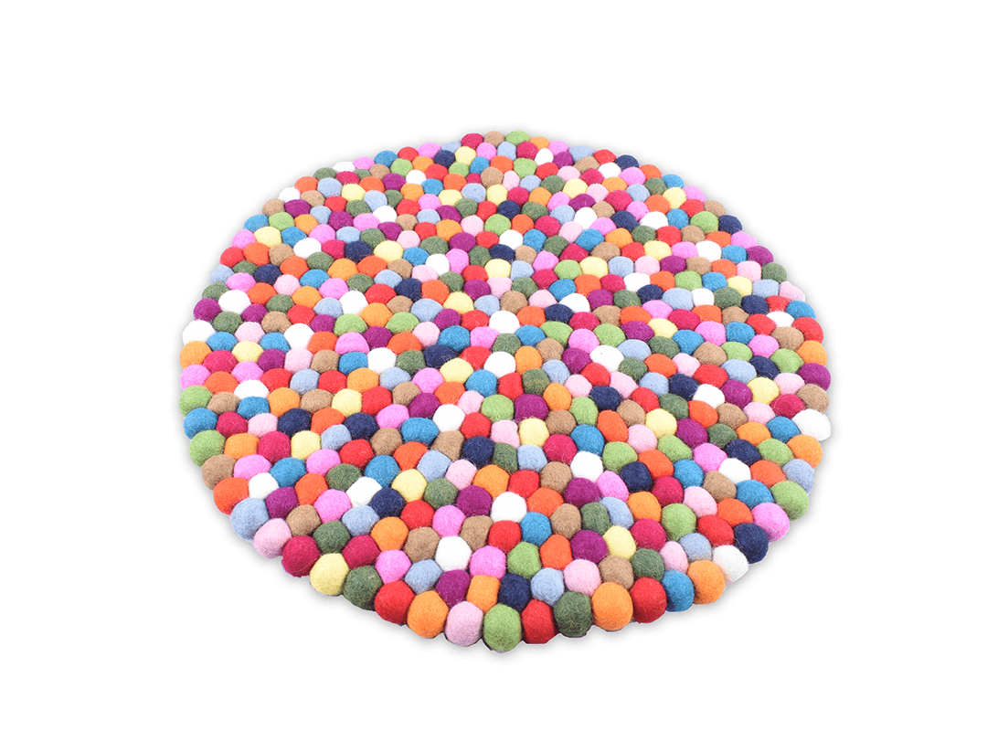 Felt Round Multicolor Mat