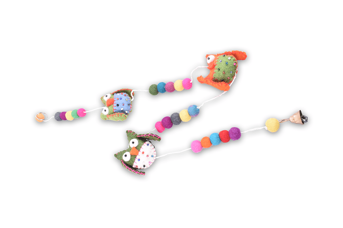 Felt Owl Garland Hanging Decoration