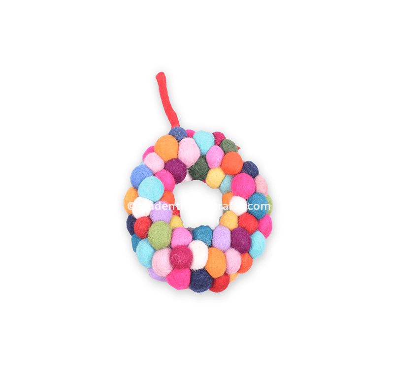 Felt Ball Wreath Door Hanging
