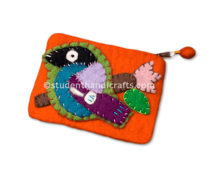 Felt Bird Stich  Purse