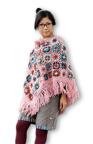 Woolen Gardens Flower Pancho