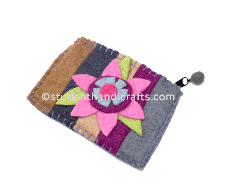 Felt Flower attached Purse