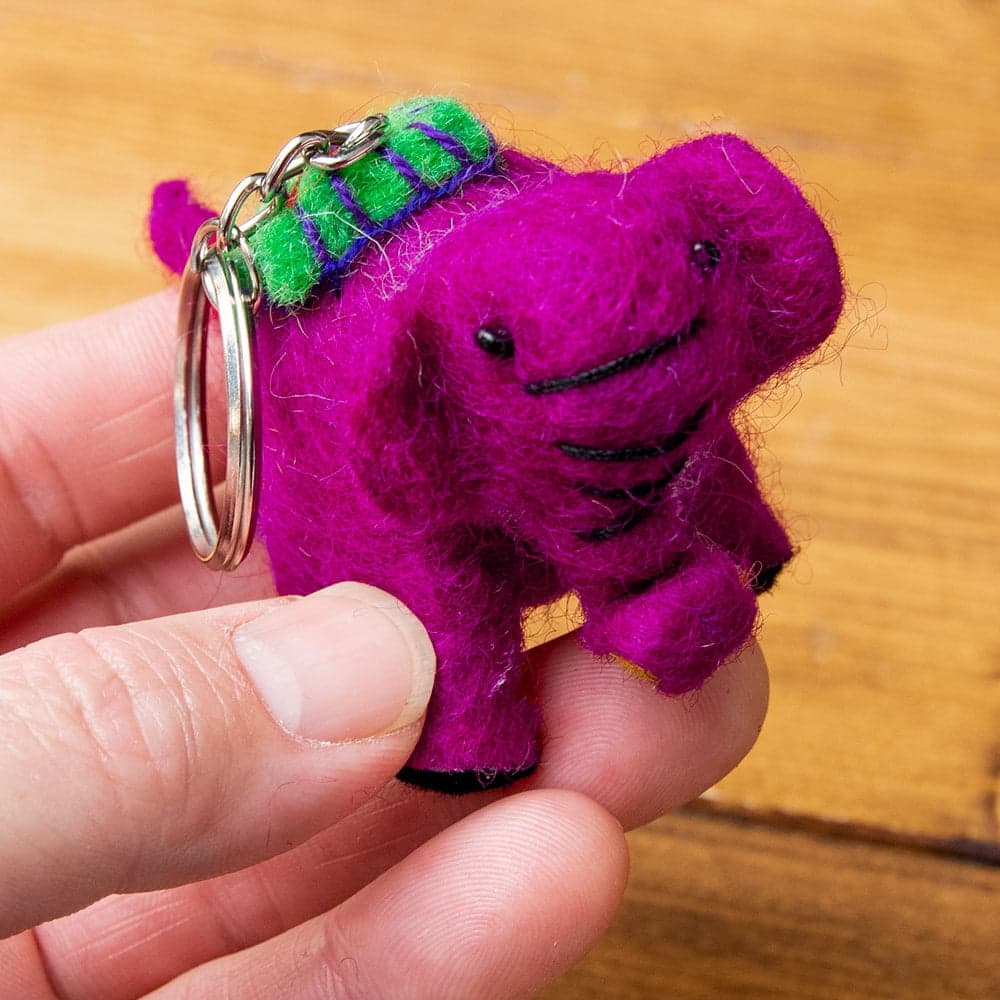 Elephant Design Felt Key Ring - 5
