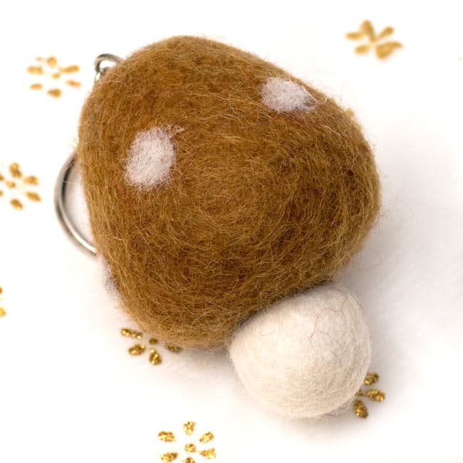 Brown Felt Key Ring - 2