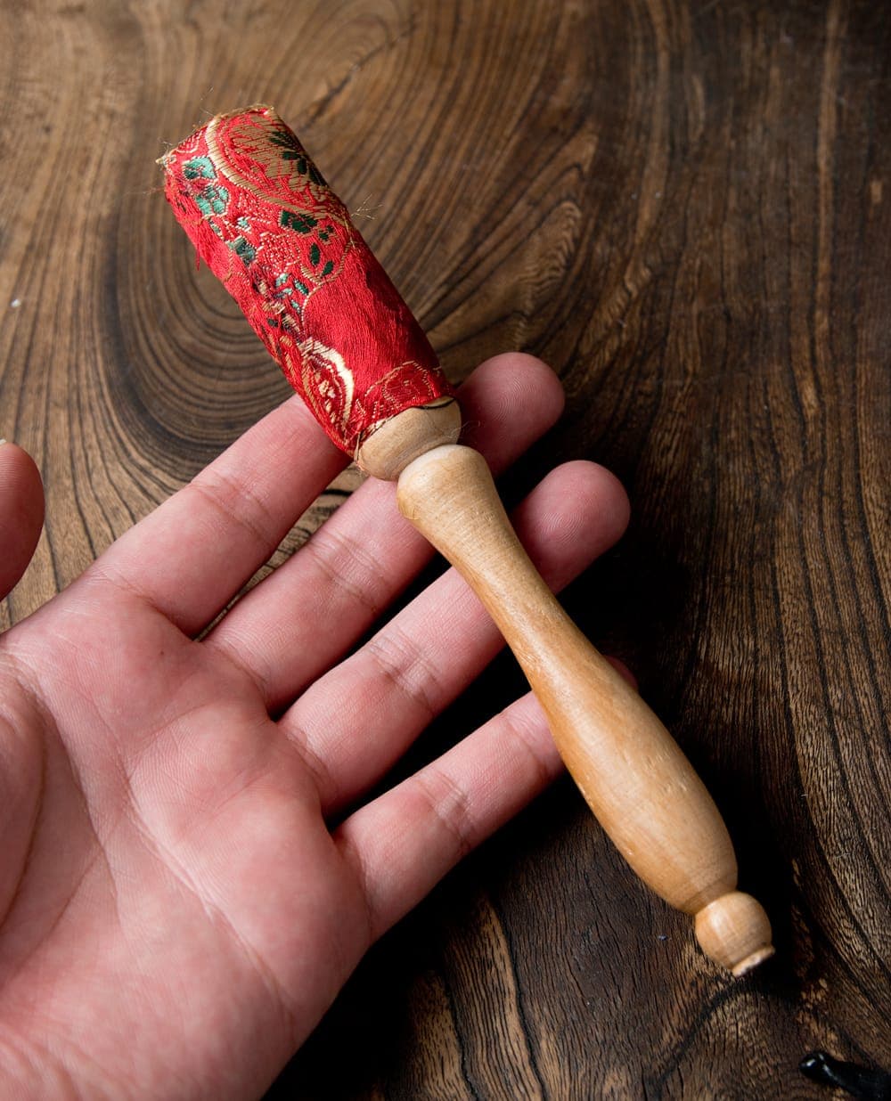 Decorative Bell / Singing Bowl Mallet-Red - 3