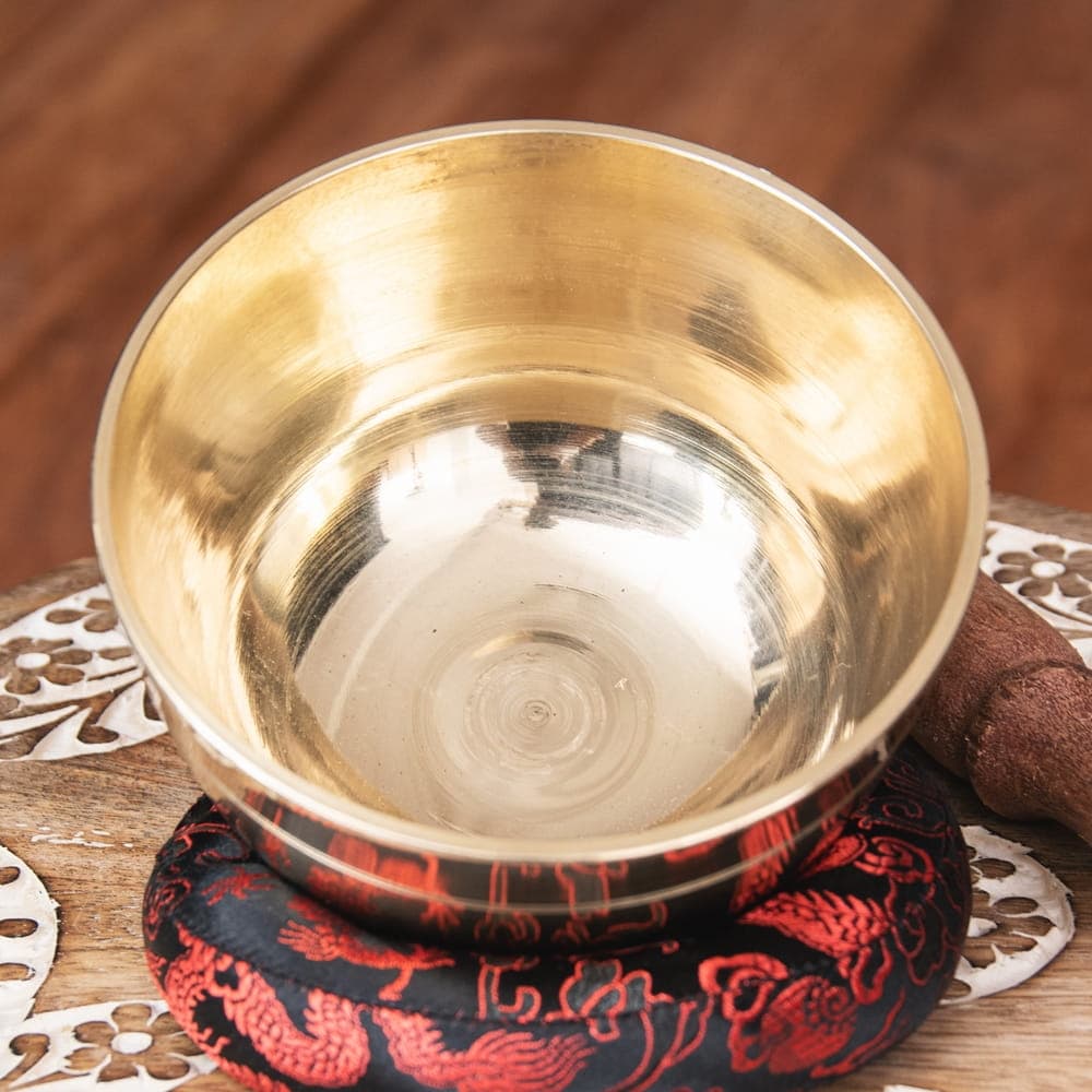 Simple singing bowl with line pattern 11.3cm - 6