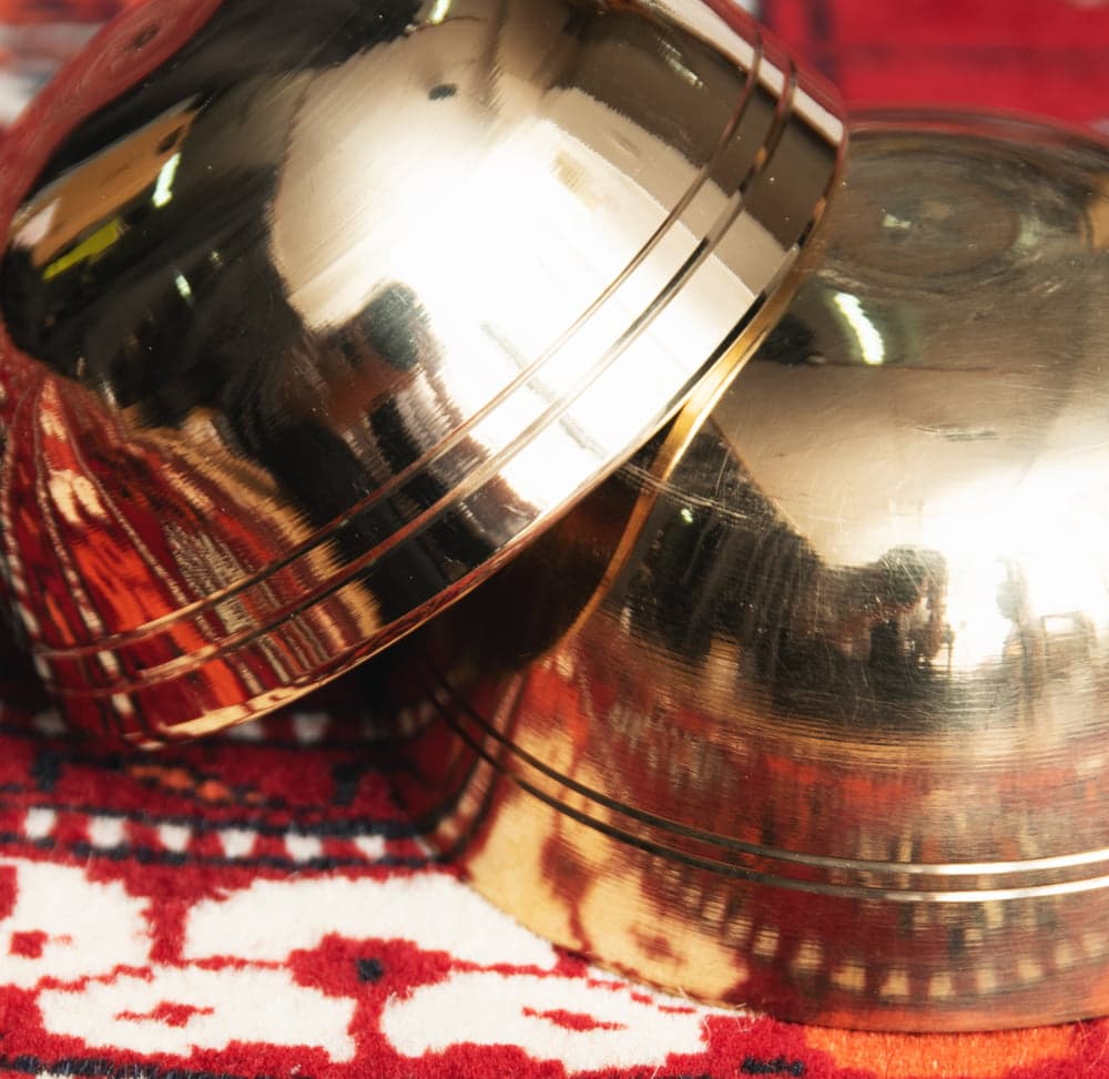 Simple singing bowl with line pattern 11.3cm - 2