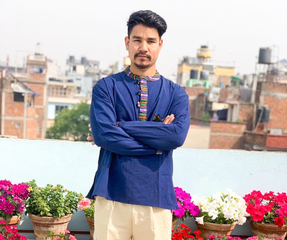 Dark Blue Cotton Kurtha