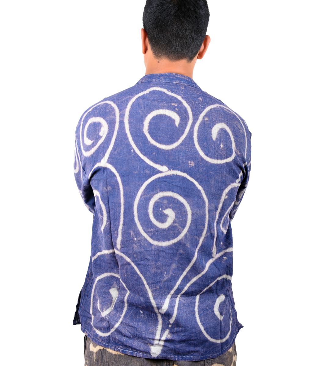 White Line Blue Kurtha - 2