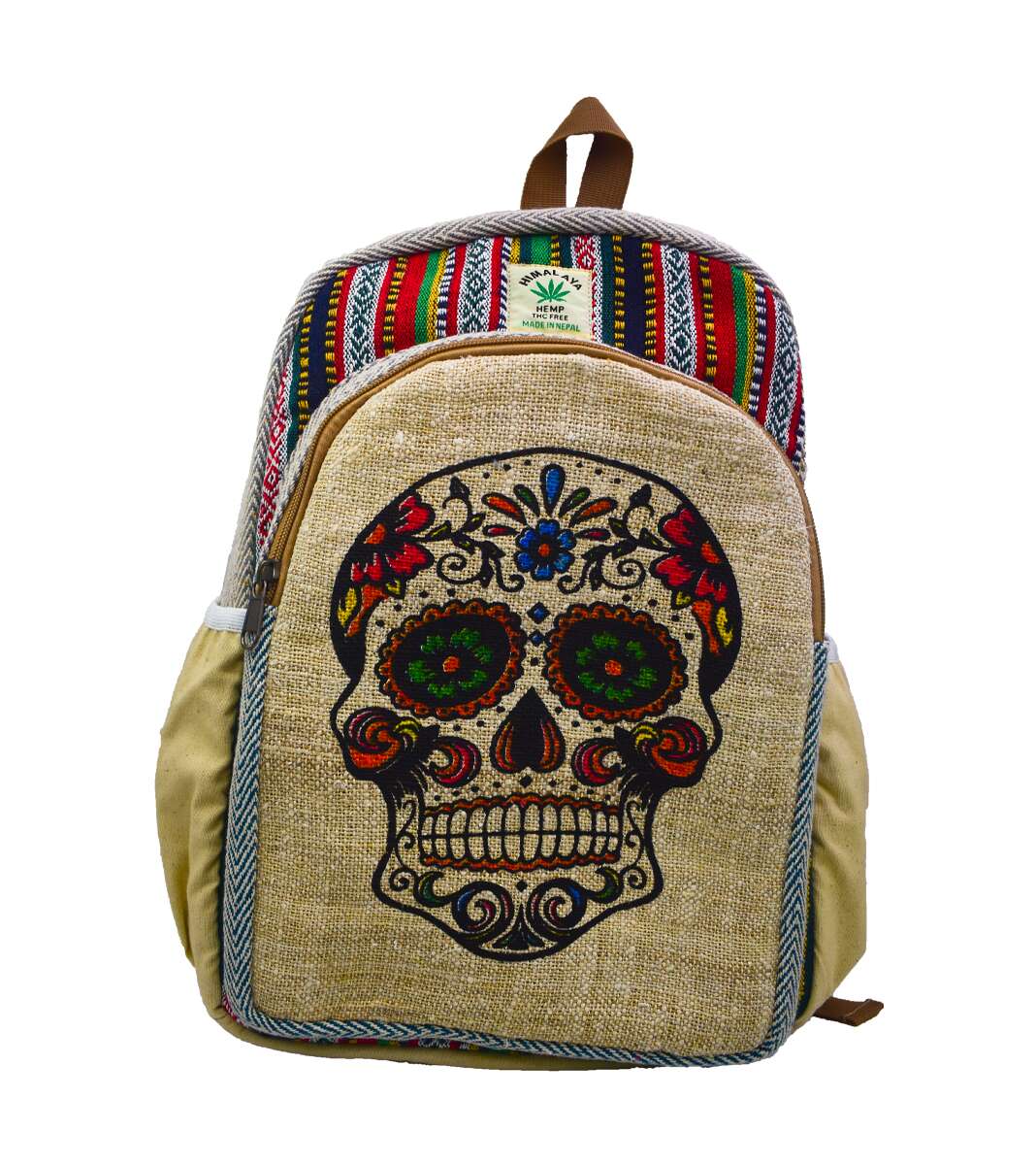Hemp Skull Print Backpack