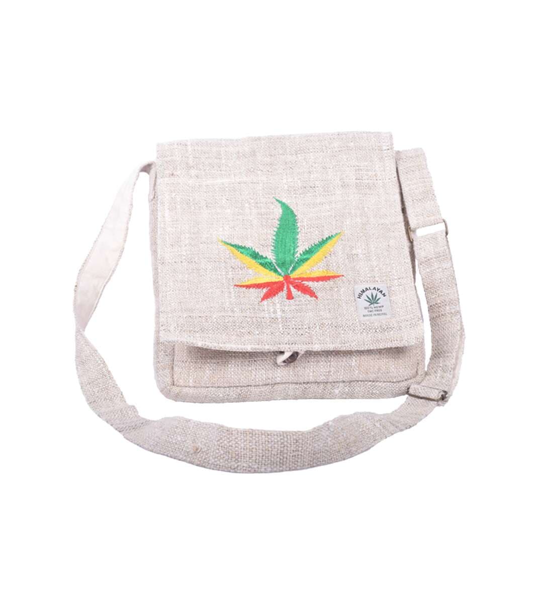 Hemp Leaf Printed Shoulder Bag