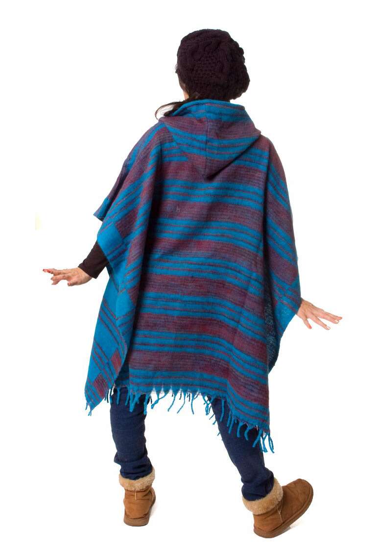 Wool Stripe Pancho