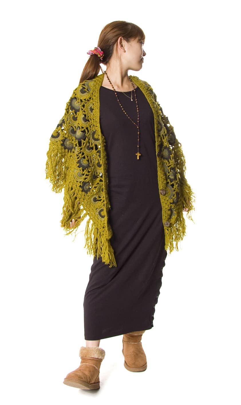 Woolen Crochet Pancho - 3