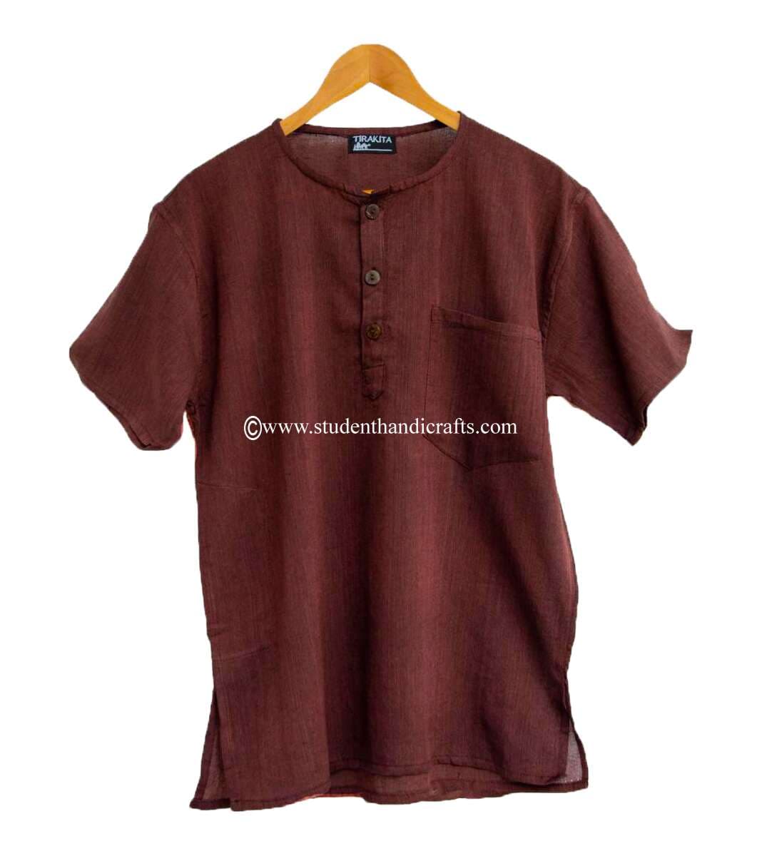 Brown Cotton Kurtha